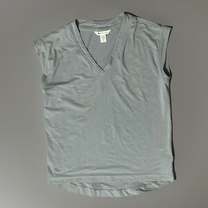 Athleta Woman's Teal Athletic V‎ Neck Tank Top Shirt Size Xs